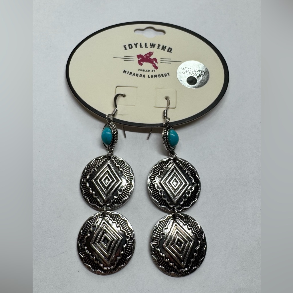Idyllwind Silver And Blue Geometric Earrings